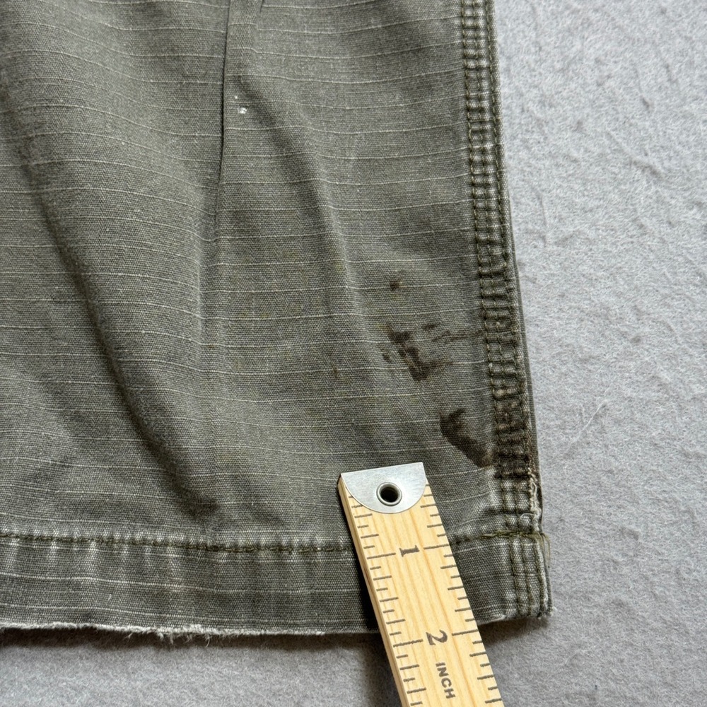 Carhartt Cargo Pants Mens 34x31 Olive Green Double Knee Ripstop Workwear Utility - Picture 9 of 12